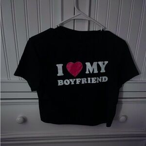 I heart my boyfriend t-shirt crop top